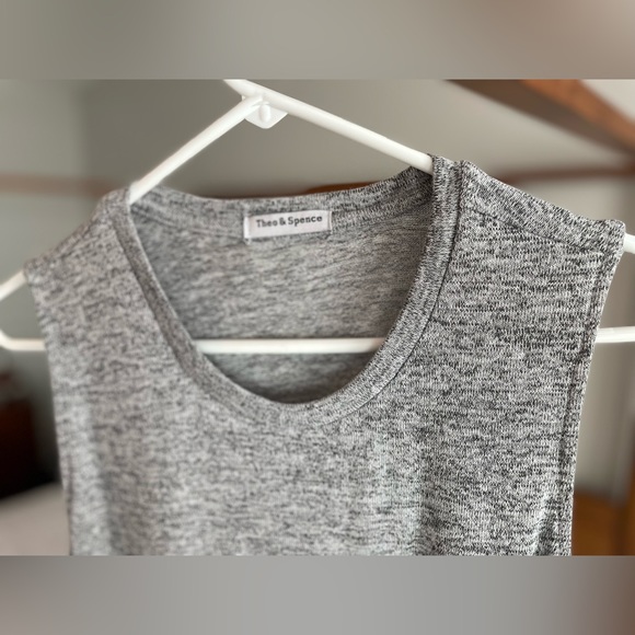 Theo & Spence NWT Size L Heather Gray cutout-back dress - Picture 3 of 4